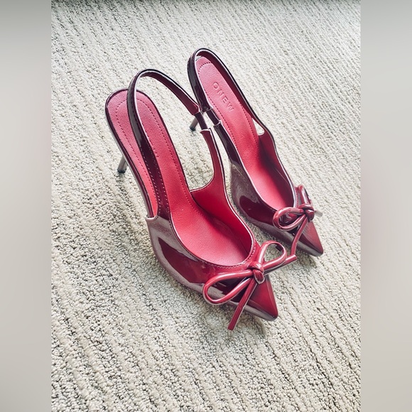 👠 ONEW - Kitten Heel Slingback Pumps w. Bow Detail 👠 - Picture 7 of 11